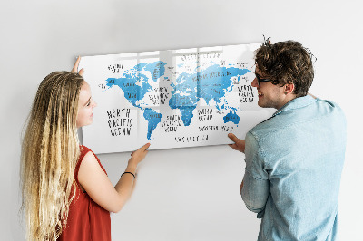 Tableau effaçable magnétique Carte du monde pour la personnalisation de photos