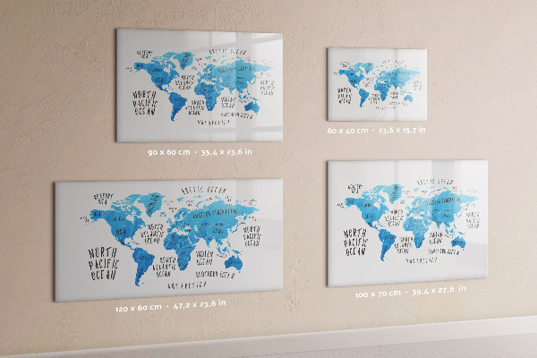 Tableau effaçable magnétique Carte du monde pour la personnalisation de photos