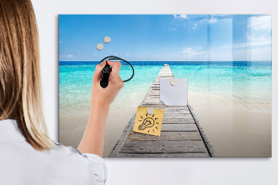 Tableau effaçable magnétique Une plage chargée de souvenirs et de photos