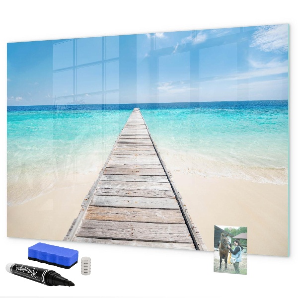 Tableau effaçable magnétique Une plage chargée de souvenirs et de photos