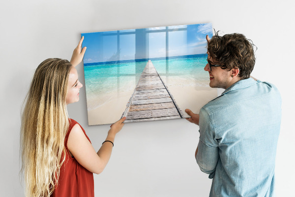 Tableau effaçable magnétique Une plage chargée de souvenirs et de photos
