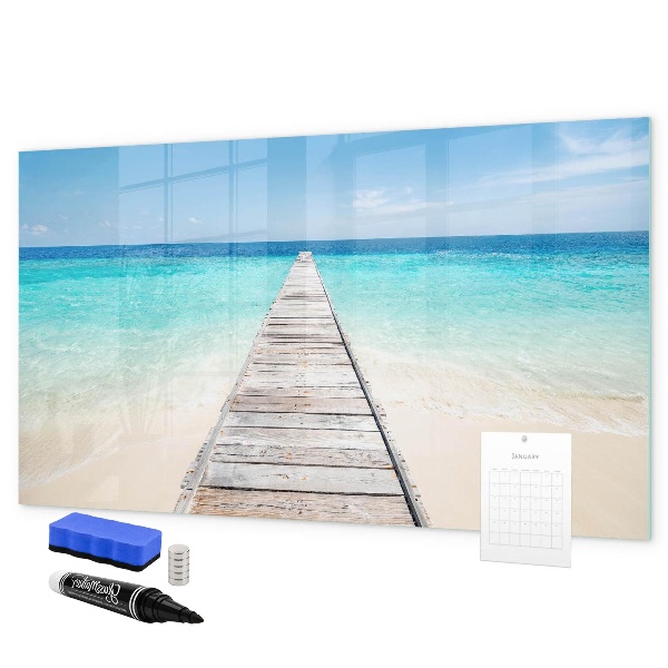 Tableau effaçable magnétique Une plage chargée de souvenirs et de photos