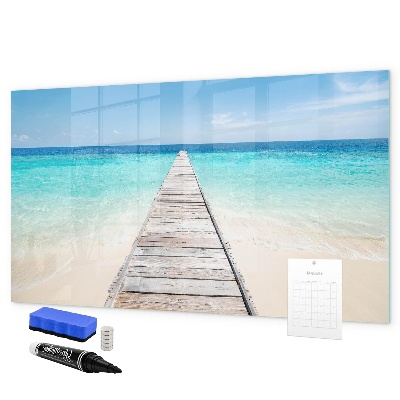 Tableau effaçable magnétique Une plage chargée de souvenirs et de photos