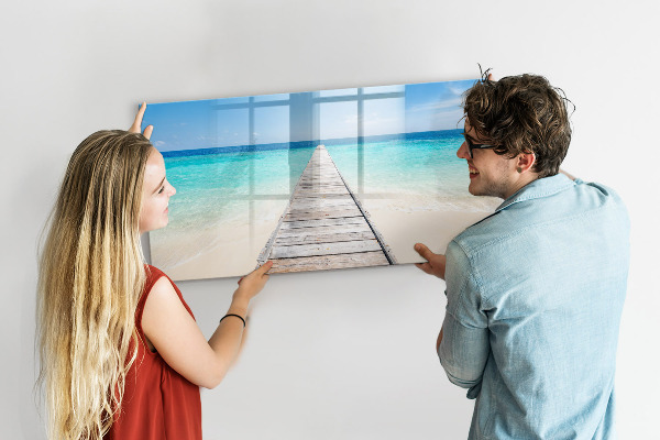 Tableau effaçable magnétique Une plage chargée de souvenirs et de photos