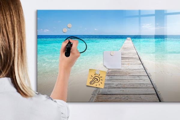 Tableau effaçable magnétique Une plage chargée de souvenirs et de photos