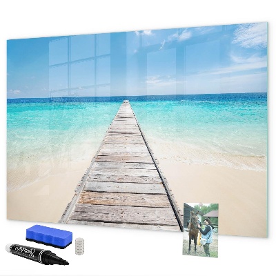 Tableau effaçable magnétique Une plage chargée de souvenirs et de photos