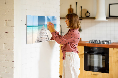 Tableau effaçable magnétique Une plage chargée de souvenirs et de photos