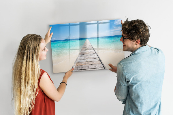 Tableau effaçable magnétique Une plage chargée de souvenirs et de photos