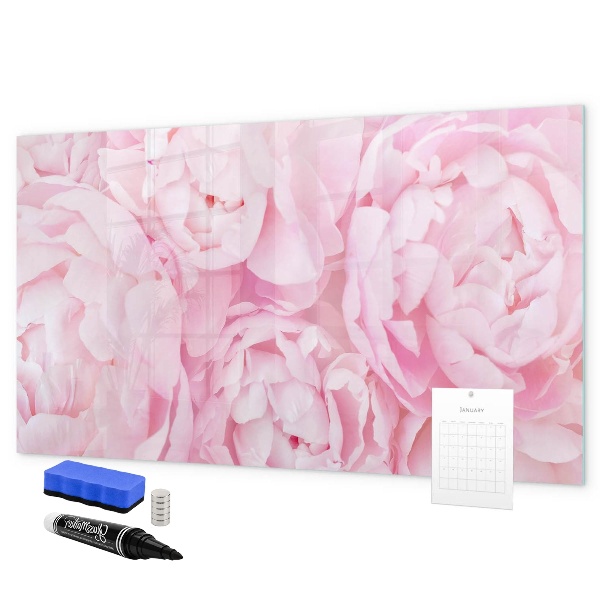 Tableau magnétique effaçable Motif floral avec espace pour photos