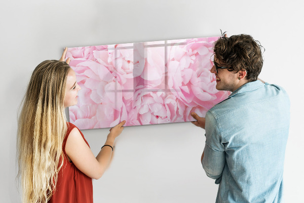 Tableau magnétique effaçable Motif floral avec espace pour photos