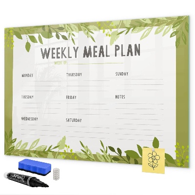 Tableau magnétique effaçable Menu de la semaine