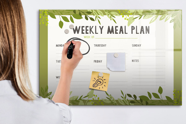 Tableau magnétique effaçable Menu de la semaine