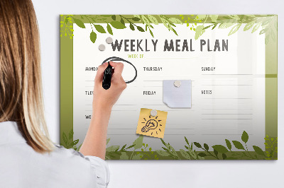 Tableau magnétique effaçable Menu de la semaine