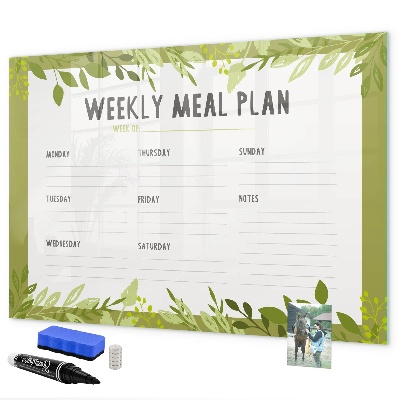 Tableau magnétique effaçable Menu de la semaine