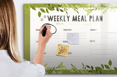 Tableau magnétique effaçable Menu de la semaine