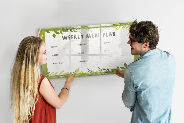 Tableau magnétique effaçable Menu de la semaine