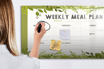 Tableau magnétique effaçable Menu de la semaine