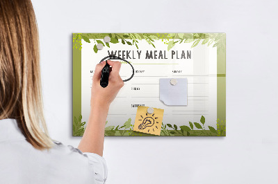 Tableau magnétique effaçable Menu de la semaine