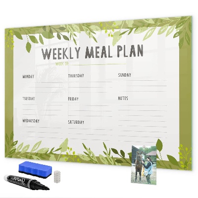 Tableau magnétique effaçable Menu de la semaine