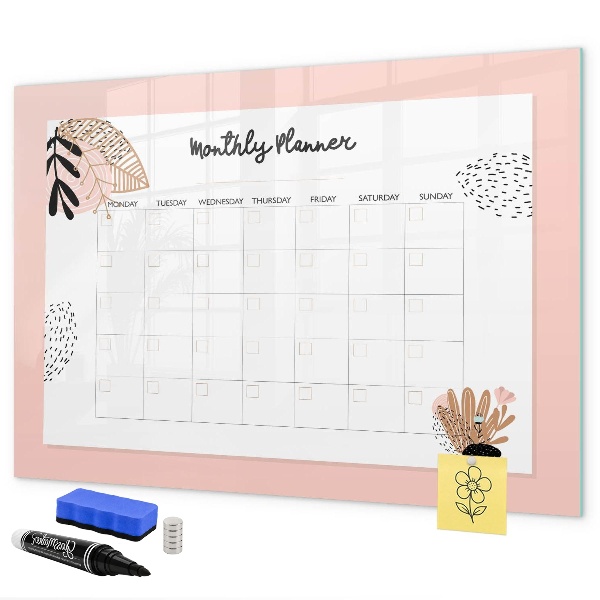 Tableau effaçable magnétique Agenda mensuel avec espace pour photos