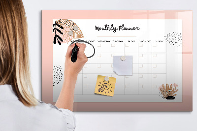 Tableau effaçable magnétique Agenda mensuel avec espace pour photos