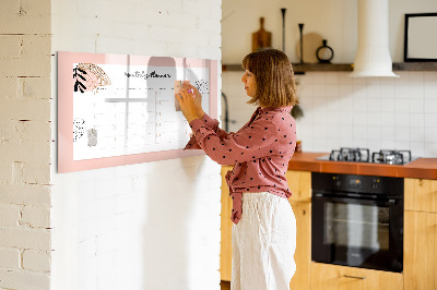 Tableau effaçable magnétique Agenda mensuel avec espace pour photos