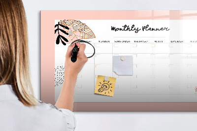 Tableau effaçable magnétique Agenda mensuel avec espace pour photos
