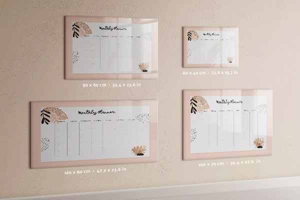 Tableau effaçable magnétique Agenda mensuel avec espace pour photos