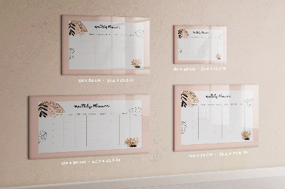 Tableau effaçable magnétique Agenda mensuel avec espace pour photos