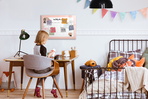 Tableau effaçable magnétique Agenda mensuel avec espace pour photos