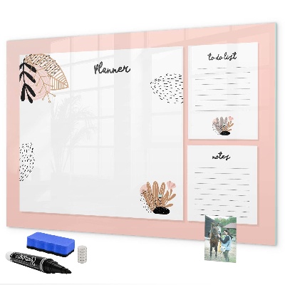 Tableau magnétique effaçable Agenda avec espace pour photos