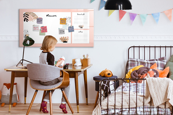 Tableau magnétique effaçable Agenda avec espace pour photos