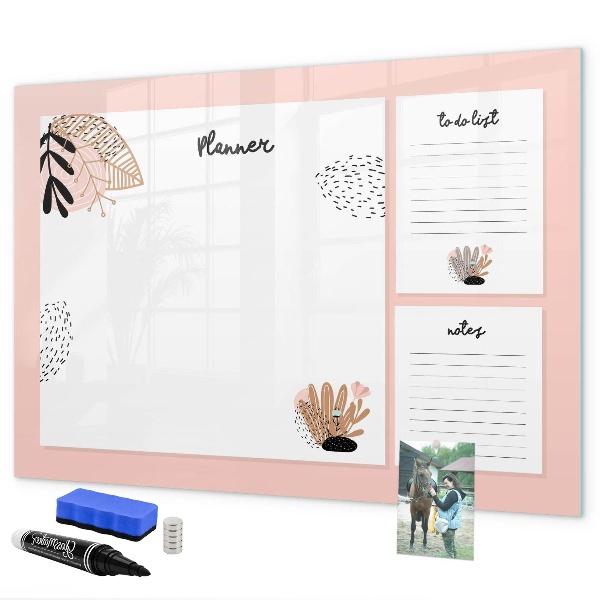 Tableau magnétique effaçable Agenda avec espace pour photos
