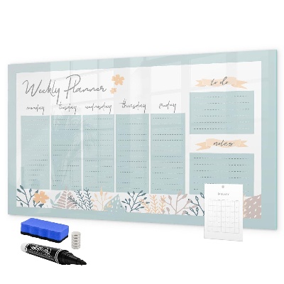 Tableau effaçable magnétique Agenda hebdomadaire avec espace pour photos