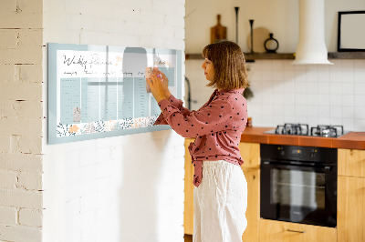 Tableau effaçable magnétique Agenda hebdomadaire avec espace pour photos