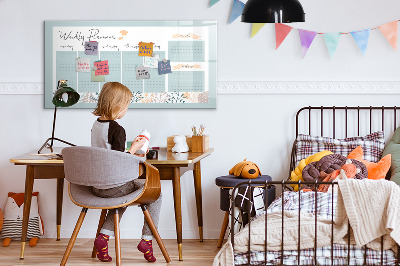 Tableau effaçable magnétique Agenda hebdomadaire avec espace pour photos