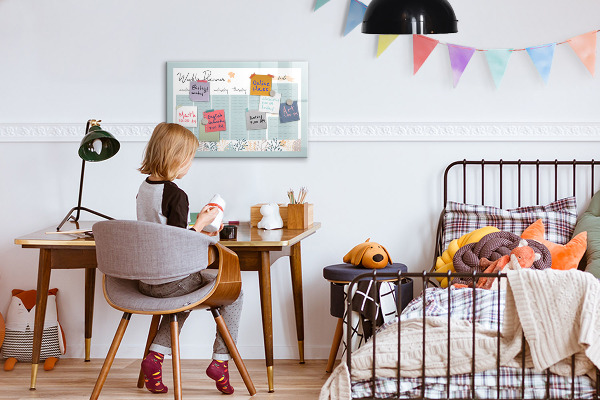 Tableau effaçable magnétique Agenda hebdomadaire avec espace pour photos