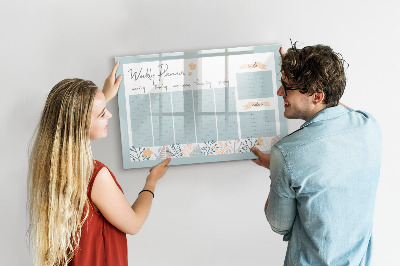 Tableau effaçable magnétique Agenda hebdomadaire avec espace pour photos