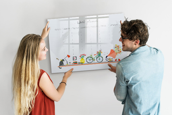 Tableau magnétique effaçable Agenda hebdomadaire avec photos et notes
