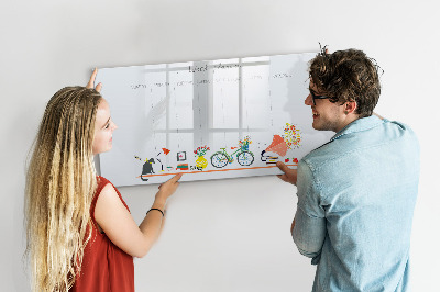 Tableau magnétique effaçable Agenda hebdomadaire avec photos et notes