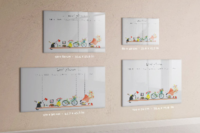 Tableau magnétique effaçable Agenda hebdomadaire avec photos et notes