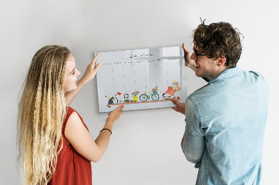 Tableau magnétique effaçable Agenda hebdomadaire avec photos et notes