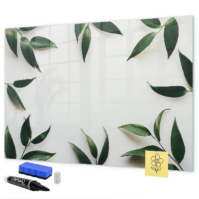 Tableau magnétique effaçable Tableau mémo élégant avec des plantes