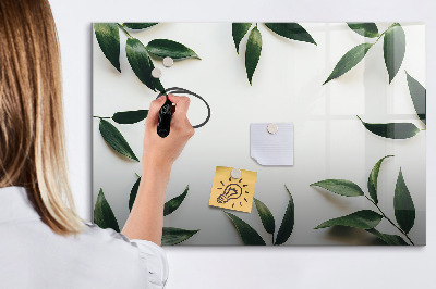 Tableau magnétique effaçable Tableau mémo élégant avec des plantes
