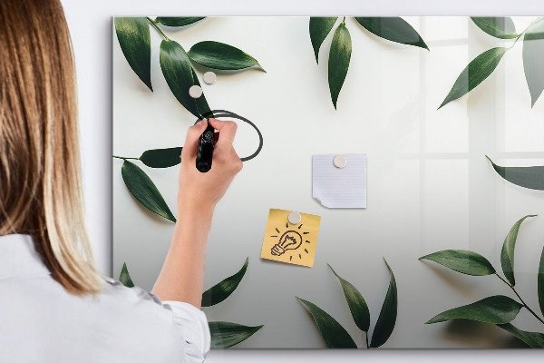 Tableau magnétique effaçable Tableau mémo élégant avec des plantes