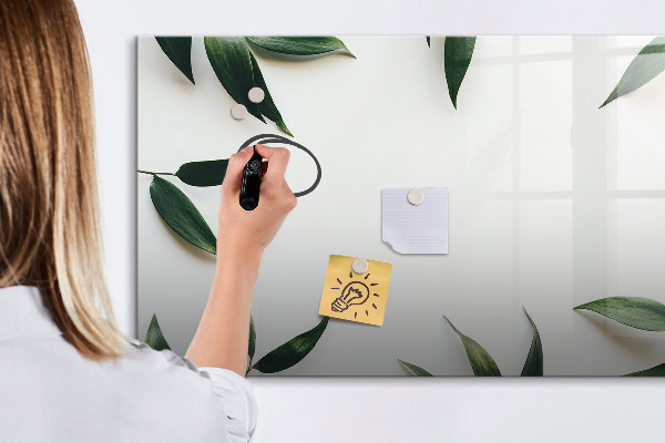 Tableau magnétique effaçable Tableau mémo élégant avec des plantes