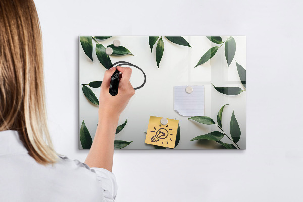 Tableau magnétique effaçable Tableau mémo élégant avec des plantes