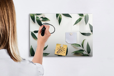 Tableau magnétique effaçable Tableau mémo élégant avec des plantes