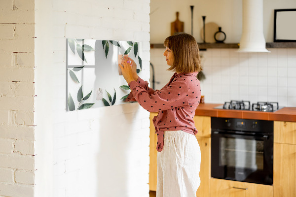 Tableau magnétique effaçable Tableau mémo élégant avec des plantes