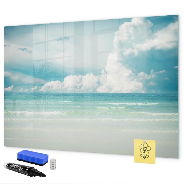 Tableau magnétique effaçable Tableau magnétique avec photos de bord de mer